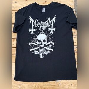 MAYHEM Band 'Alpha Omega Death' Shirt SZ LRG Norwegian Black Metal